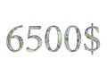 $ 6500. Us dollar banknotes. Royalty Free Stock Photo