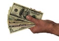 US Dollar. cash no background. Money Banknotes Hand holding money Royalty Free Stock Photo