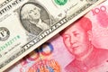 US dollar and Chinese yuan Royalty Free Stock Photo