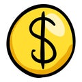 US Dollar - Hand Drawn Doodle Icon Royalty Free Stock Photo