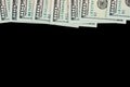 US dollar money cash border on blackboard background Royalty Free Stock Photo