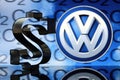 US Dollar sign with VW emblem Royalty Free Stock Photo