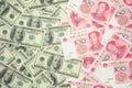 US dollar vs China yuan Royalty Free Stock Photo