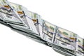 100 US dollars bills isolated on white background Royalty Free Stock Photo