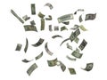 US dollars falling Royalty Free Stock Photo