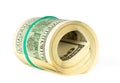 US dollars rolled up Royalty Free Stock Photo