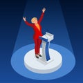 Us Election 2016 infographic Democrat Republican party candidate convention. Usa symbol Presidential debate vector icon. Royalty Free Stock Photo