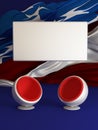 US Elections. 3D illustrator, 3D rendering. The party vote, banner, vertical