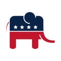 Us elections democratic party, elephant emblem political election campaign flat icon design