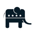 Us elections democratic party, elephant emblem political election campaign silhouette icon design