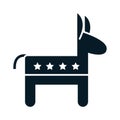 Us elections republican party, donkey emblem political election campaign silhouette icon design Royalty Free Stock Photo