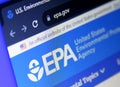 US Environmental Protection Agency (EPA) website Royalty Free Stock Photo
