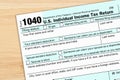 A US Federal tax 1040 income tax form Royalty Free Stock Photo