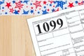 A US Federal tax 1099 income tax form