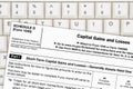 A US Federal tax 1040 schedule D income tax form