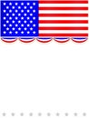 Decorative holiday patriotic banner border with American flag symbols Royalty Free Stock Photo
