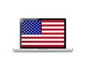 us flag computer laptop illustration