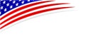 American abstract flag wave corner banner border. Royalty Free Stock Photo