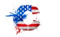 US flag grunge ink splash LETTER C, american isolated design element Royalty Free Stock Photo