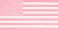 US Flag. Light Delicate Pink Tinted Background. Patriotic Backdrop. Stars And Stripes In Pastel Colors. American Independence Day
