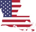 US flag map of Louisiana, USA Royalty Free Stock Photo