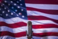 US Flag And Microphone Royalty Free Stock Photo