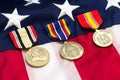 US Flag Military Medals Royalty Free Stock Photo