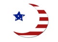 US flag moon star symbol