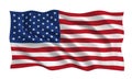 US Flag. Official flag of the United States flies in the wind. USA symbol. Realistic flag of the United States of America. Icon Royalty Free Stock Photo