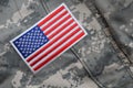 US flag patch on solders uniform