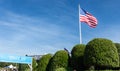 Us Flag on a sunny september day. Deauville, Normandy, France Royalty Free Stock Photo