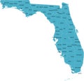 US Florida county map Royalty Free Stock Photo