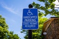 US Handicapped parking sign in Middleburg, Virginia, USA