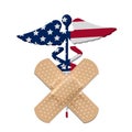 US health care bill caduceus with flag Royalty Free Stock Photo