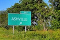 US Highway Exit Sign for Ashville Royalty Free Stock Photo