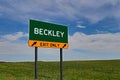 US Highway Exit Sign for Beckley Royalty Free Stock Photo