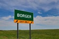 US Highway Exit Sign for Borger