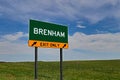 US Highway Exit Sign for Brenham Royalty Free Stock Photo