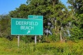 US Highway Exit Sign for Deerfield Beach Royalty Free Stock Photo