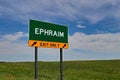 US Highway Exit Sign for Ephraim Royalty Free Stock Photo