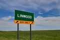 US Highway Exit Sign for Linwood Royalty Free Stock Photo