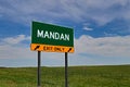 US Highway Exit Sign for Mandan Royalty Free Stock Photo