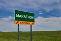 US Highway Exit Sign for Marathon