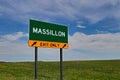 US Highway Exit Sign for Massillon Royalty Free Stock Photo