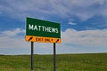 US Highway Exit Sign for Matthews