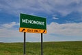 US Highway Exit Sign for Menomonie Royalty Free Stock Photo