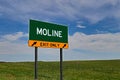 US Highway Exit Sign for Moline