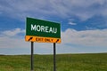 US Highway Exit Sign for Moreau Royalty Free Stock Photo