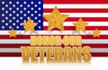 Us honor our veterans gold illustration sign