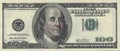 US Hundred Dollar bill with Drunken Ben Royalty Free Stock Photo